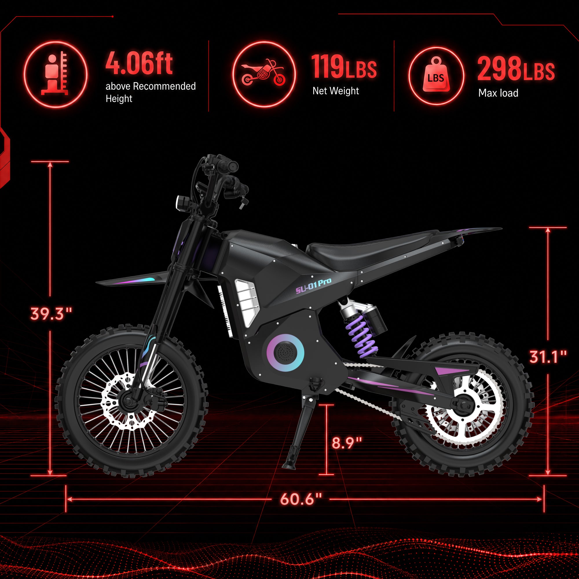 SU-01 Pro 2000W Peak Electric Dirt Bike - 6