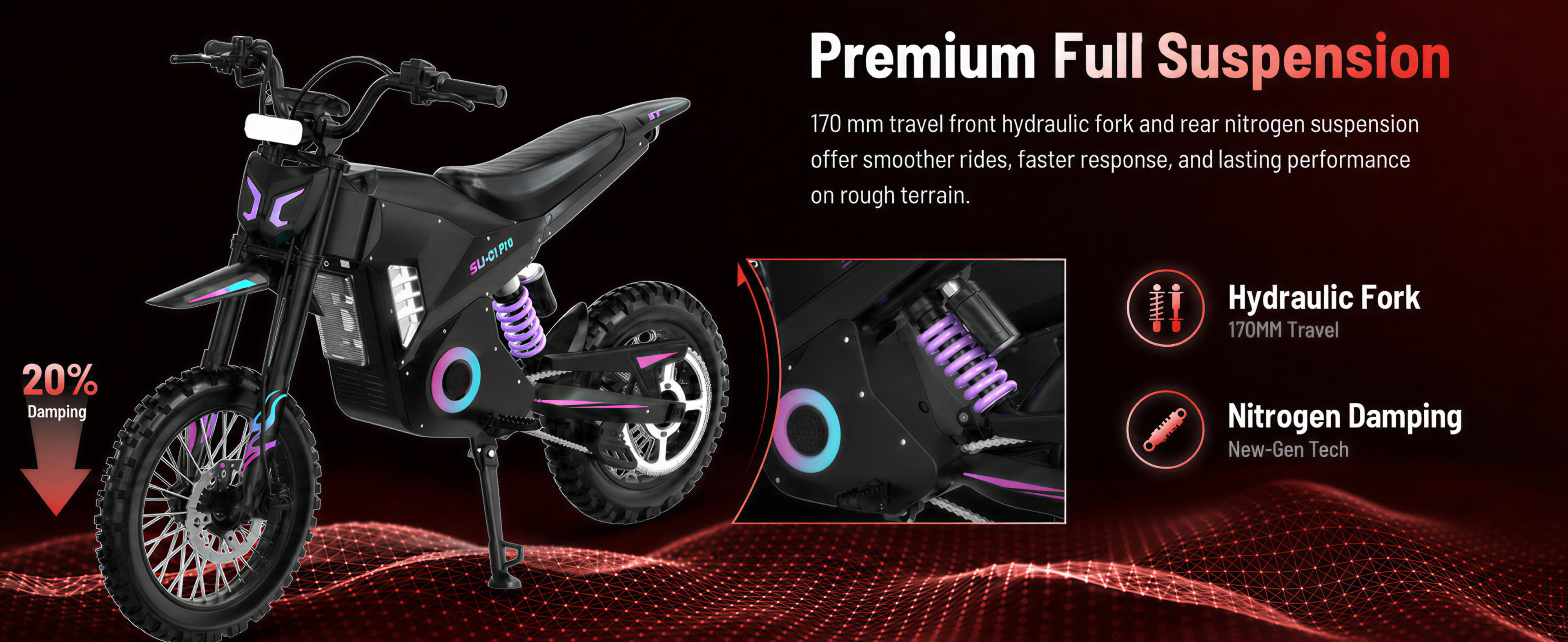 SU-01 Pro 2000W Peak Electric Dirt Bike - A2