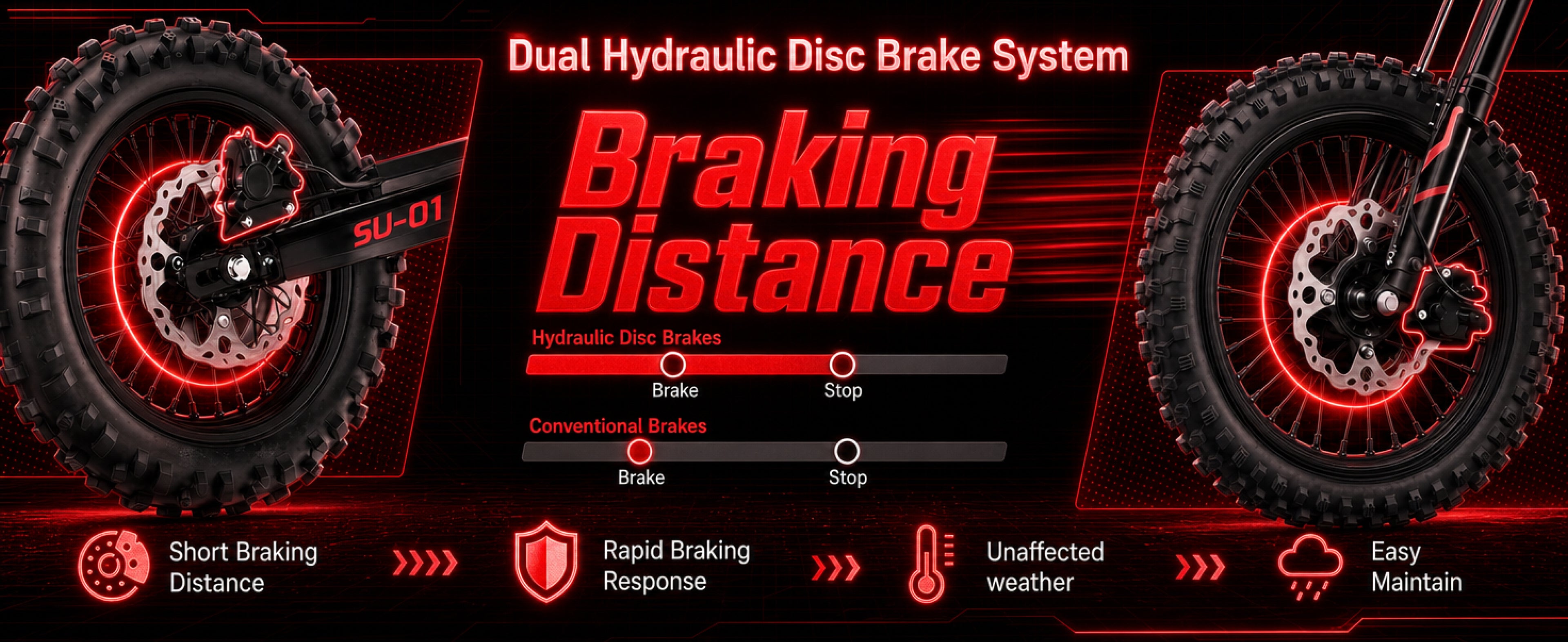 SU-01 Pro 2000W Peak Electric Dirt Bike - A6