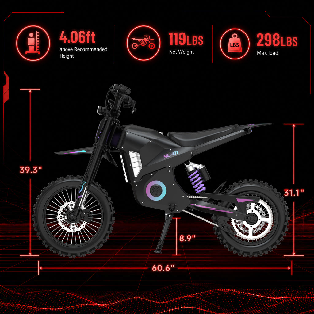 SU-01 1500W Peak Electric Dirt Bike - 6