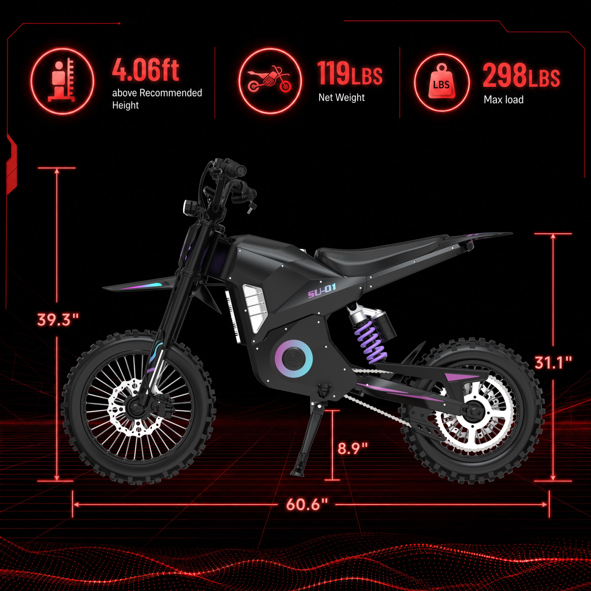 SU-01 1500W Peak Electric Dirt Bike - 6